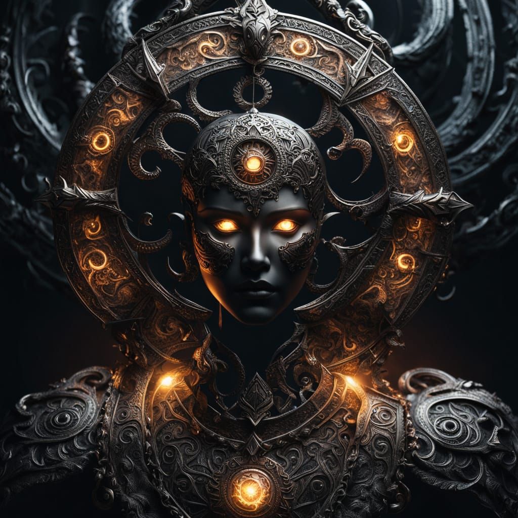 Dark Fantasy Necklace Radiates Eerie Glow in Cyberpunk Style