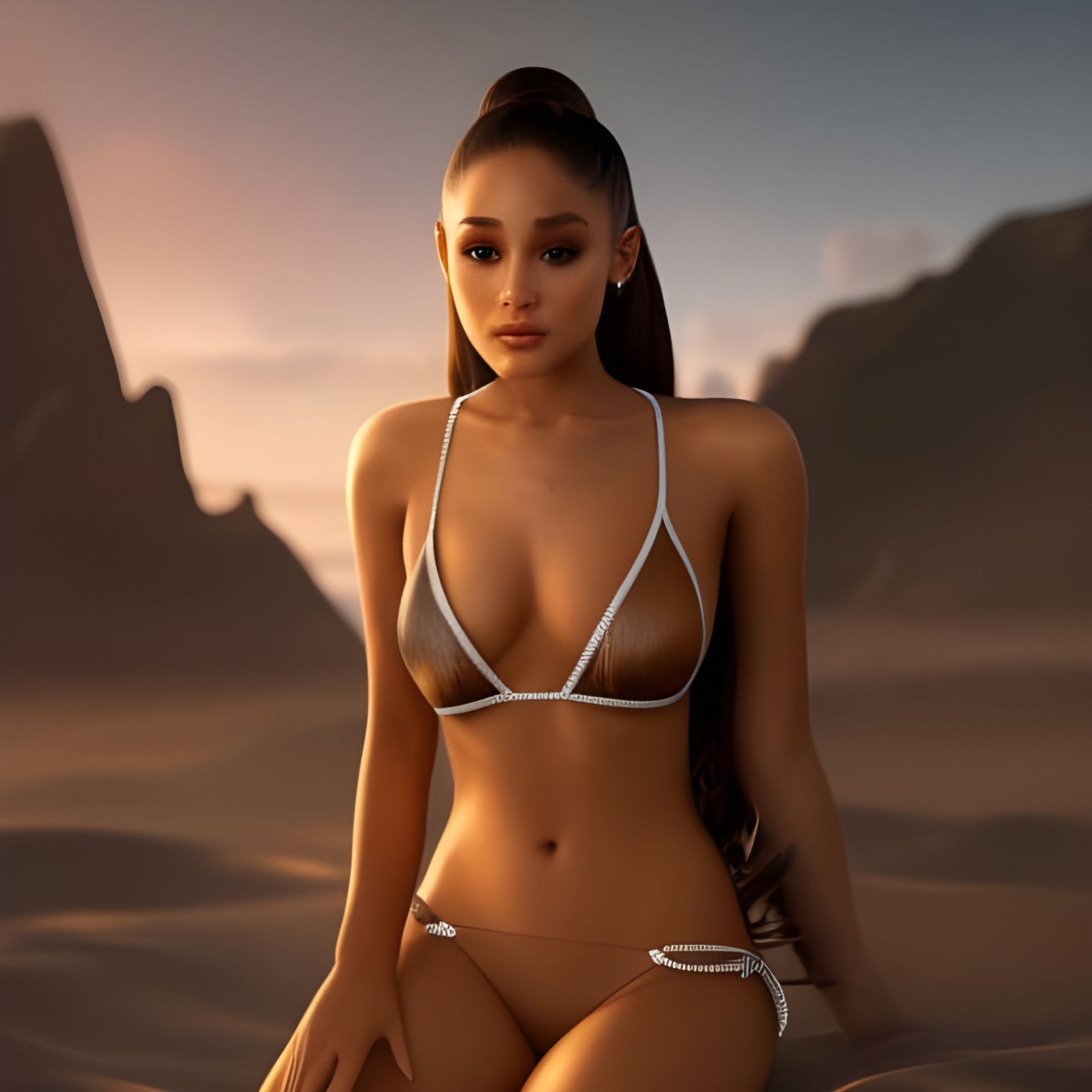 Ariana Enjoyed the Sand