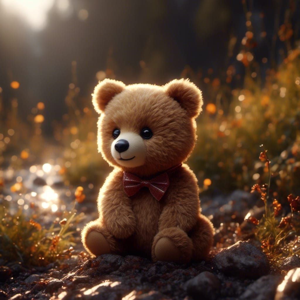 Hyperrealistic Cute Teddy Bear Generated by AI