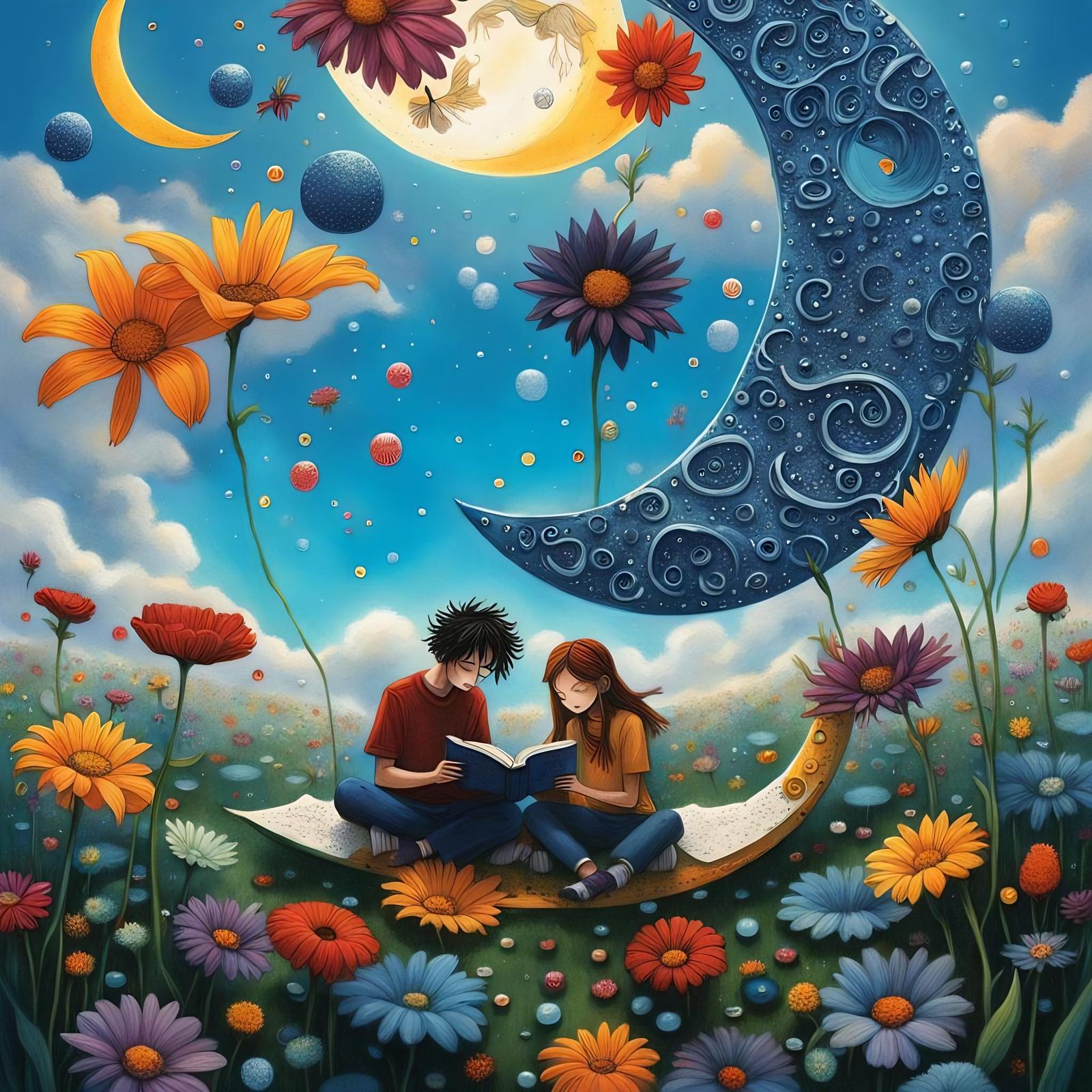 Reading on the Moon: A Tim Burton Scene