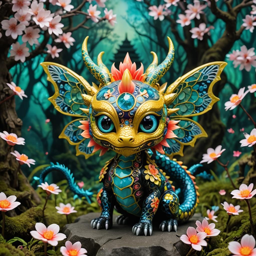 "Japanese pop-surrealist Nendoroid mystical dragon