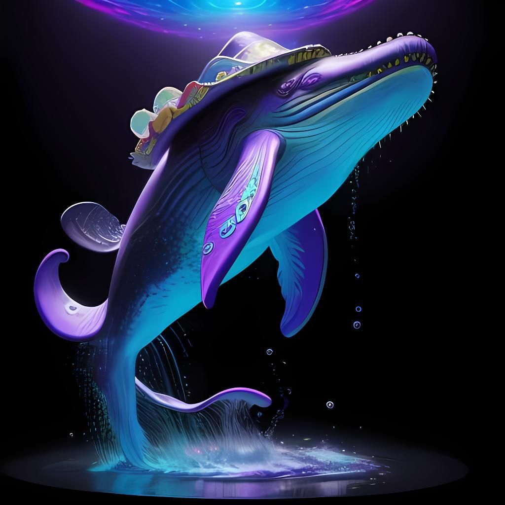 Psychedelic Cosmic Whale in Chocolate Oat Sea