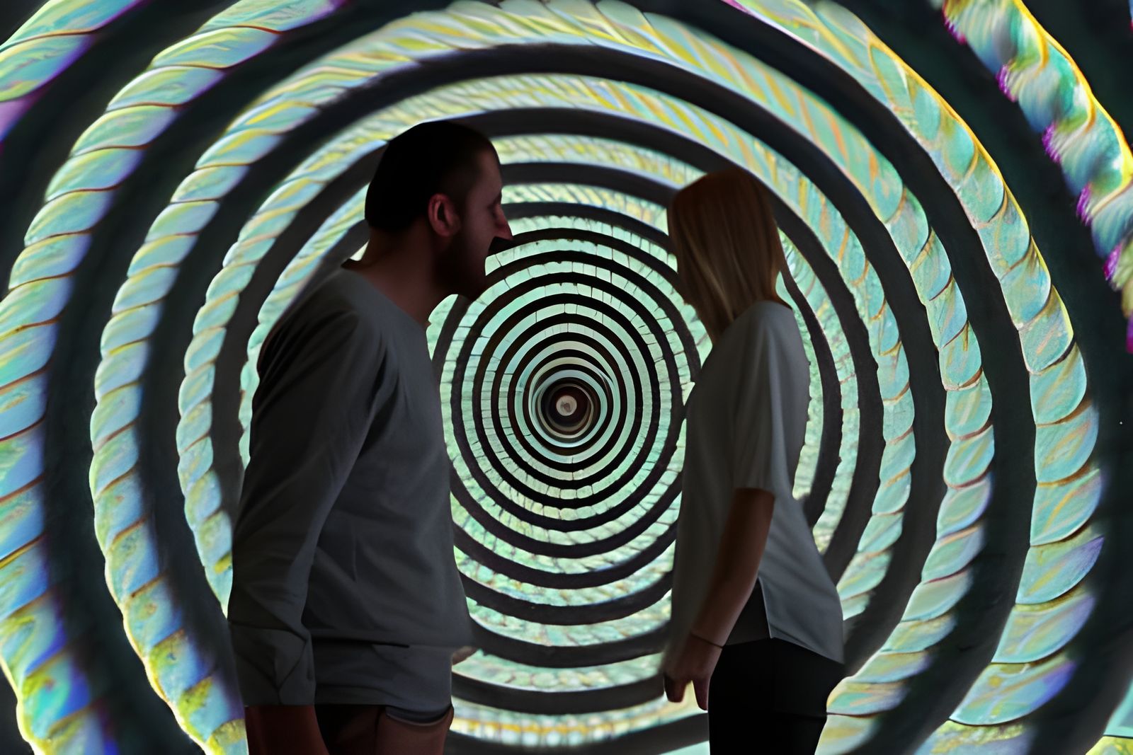 Psychedelic Spiral: Man and Woman in Infinite Swirl