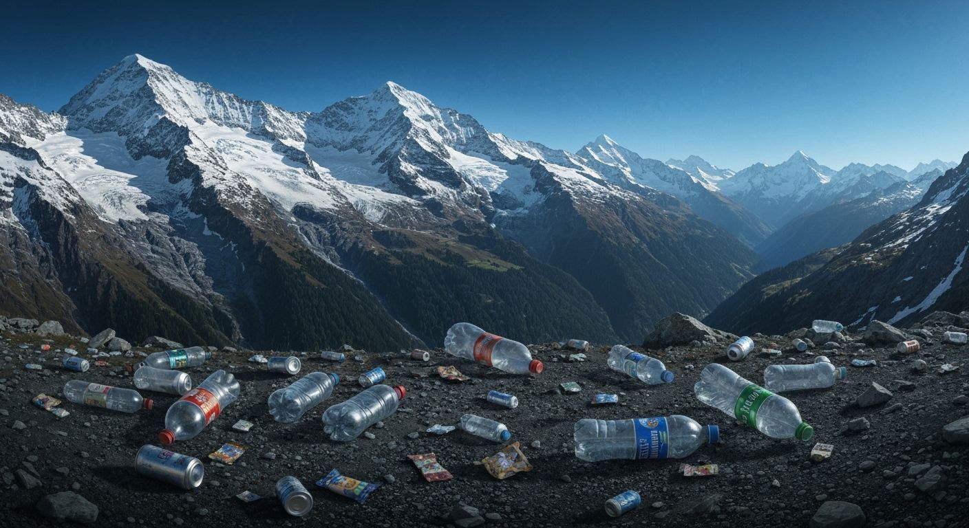 Polluted Swiss Alps: Nature's Beauty Marred by Trash