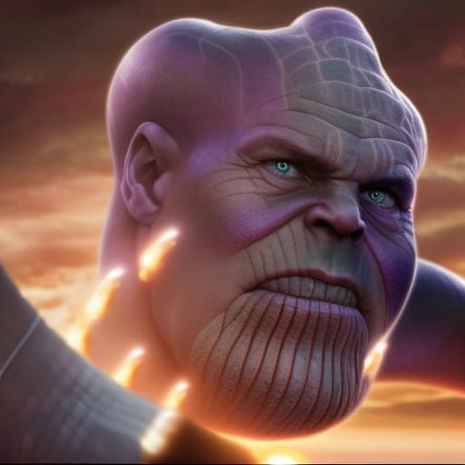 Thanos in Epic Maximalist Digital Matte Painting