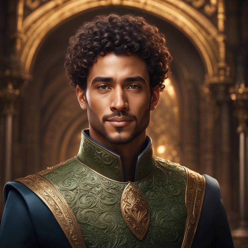 Fantasy Paladin with Curly Hair in Digital Painting