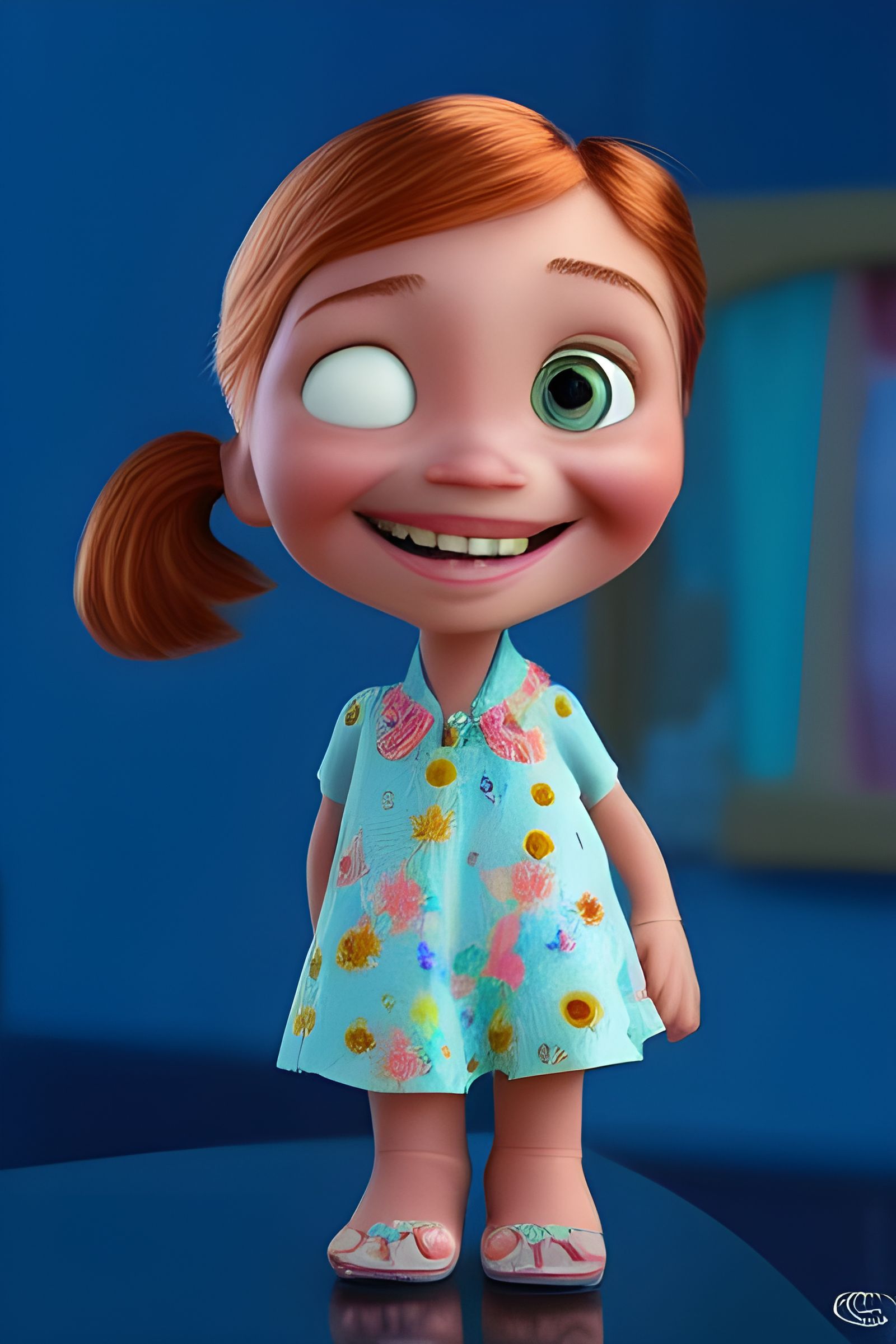 Happy Girl in Pixar Style, Detailed 16k Render