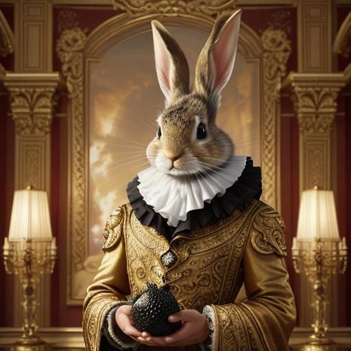 Rabbit Eats Caviar: Baroque Still Life Masterpiece