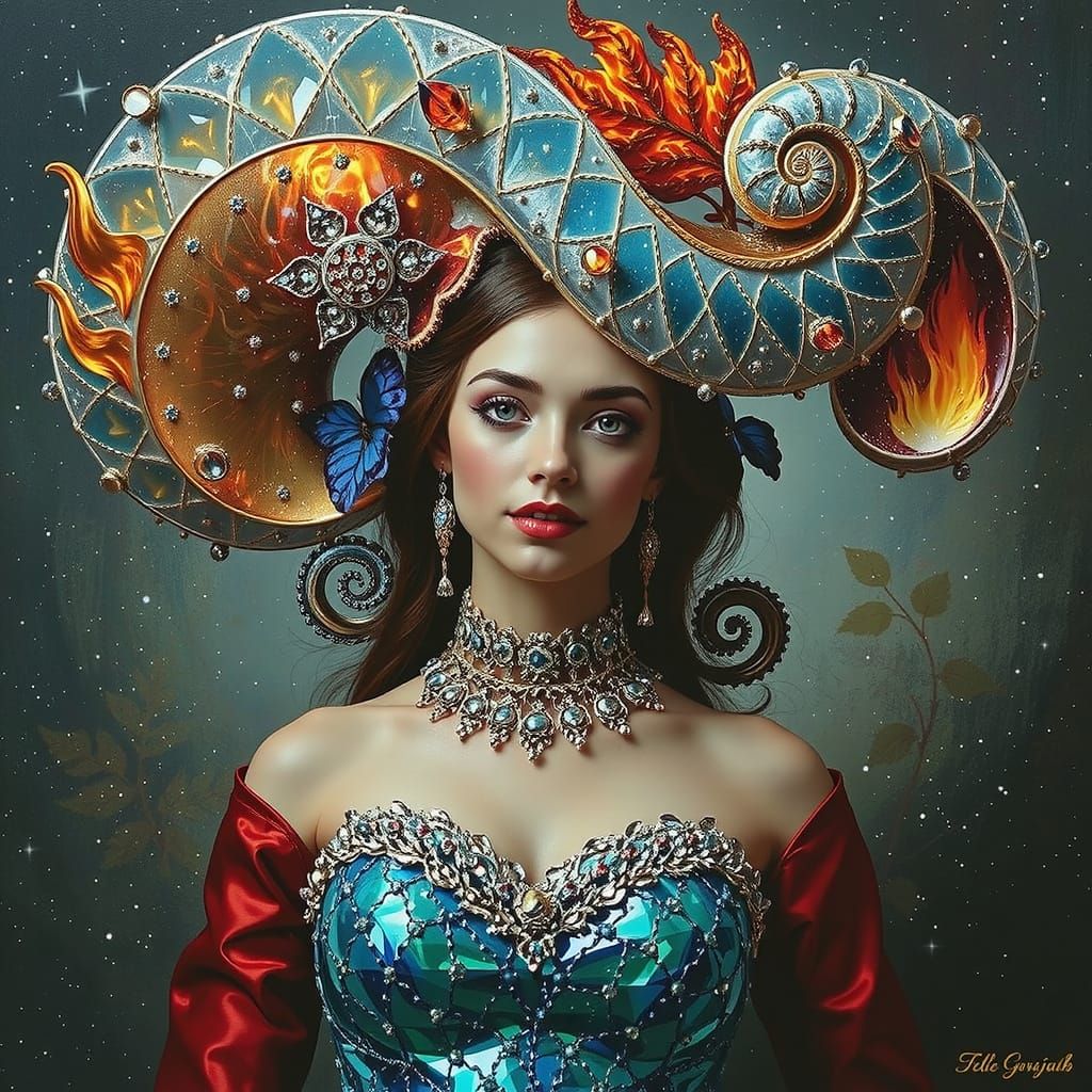 Surrealistic Pillow in Hyperrealistic Art Nouveau Style