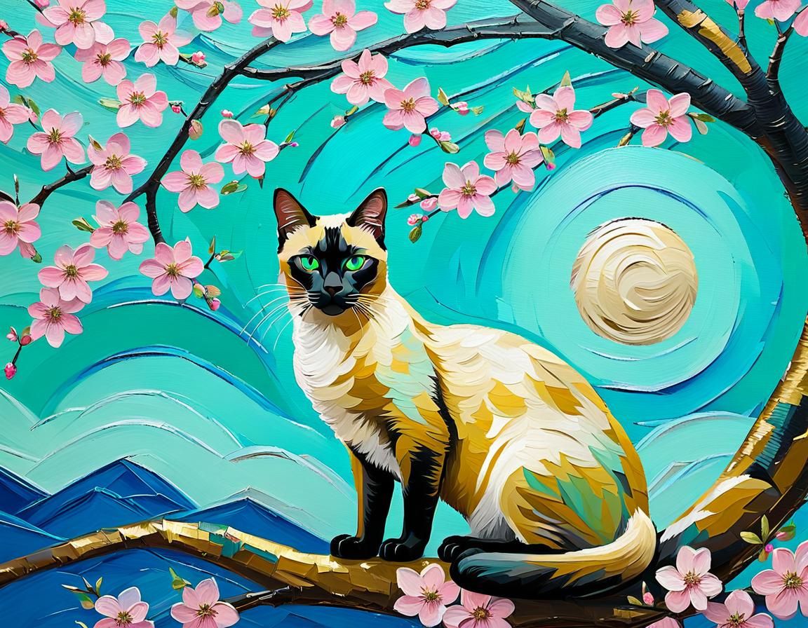 Impasto Siamese cat