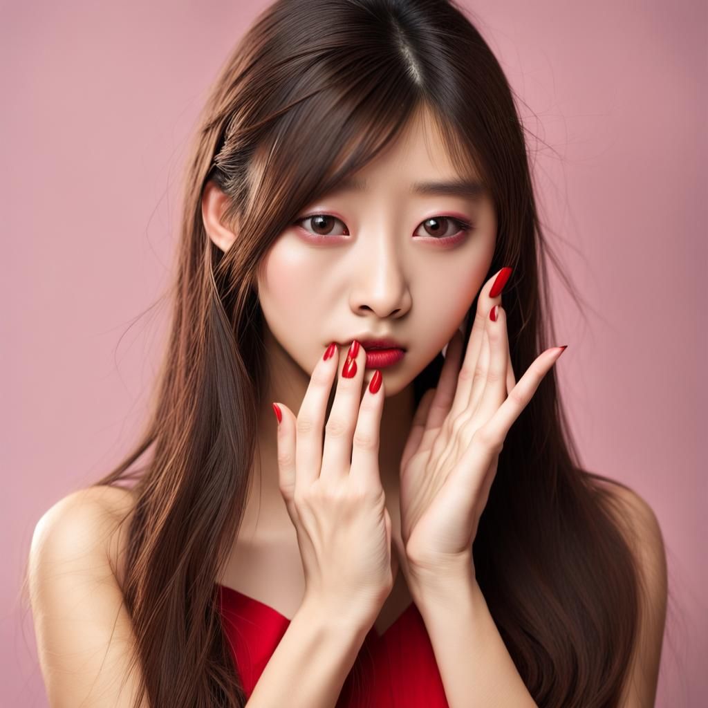 Beautiful Japanese Girl Portrait in Hyperdetailed Lighting