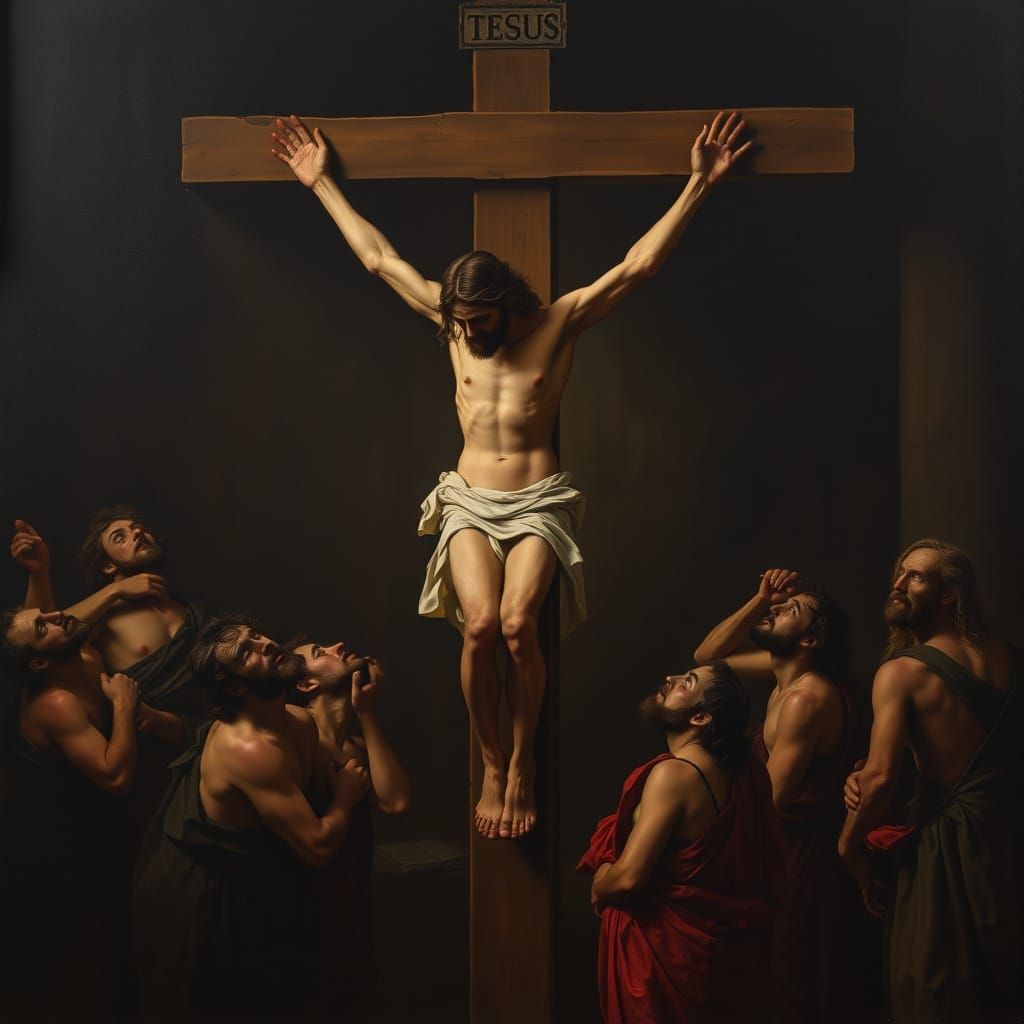 Jesus Christ Crucifixion in Dramatic Baroque Style