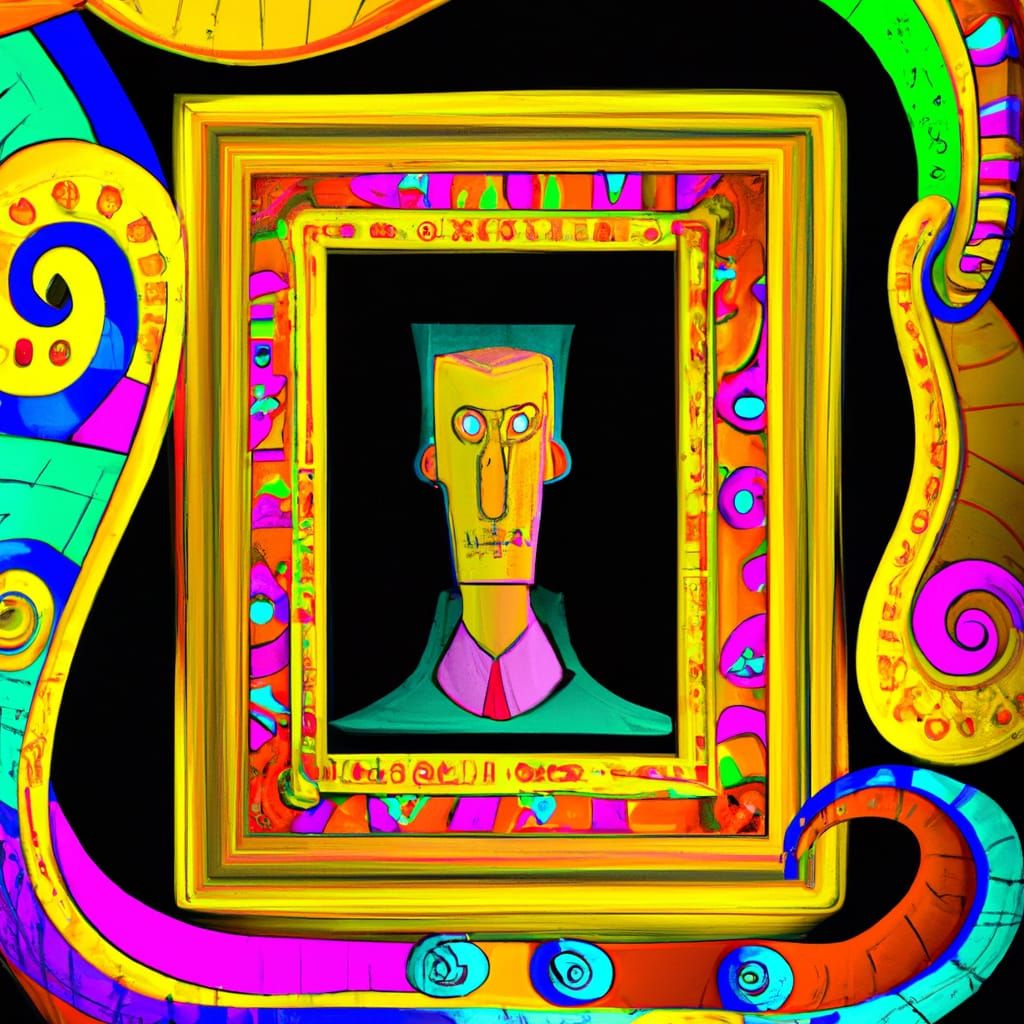 Surreal Yellowman Portrait in Art Nouveau Style
