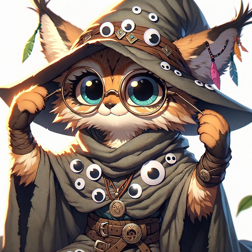 Whimsical Lynx Attaching Googly Eyes