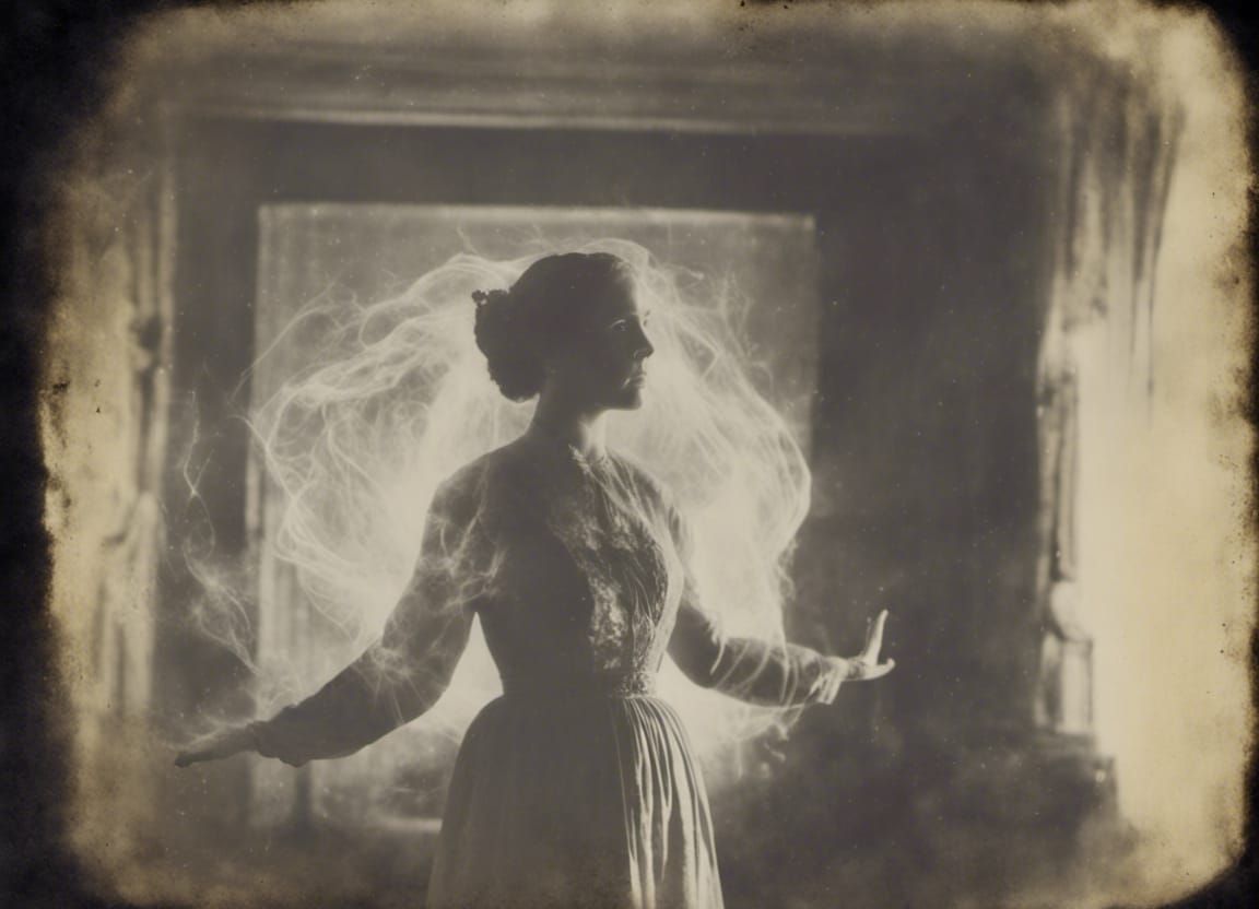 Victorian Ghost in Antique Spirit Photo