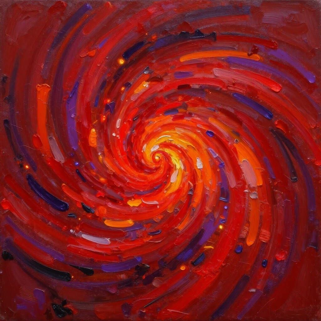 Vibrant Abstract Vortex of Crimson and Scarlet Hues