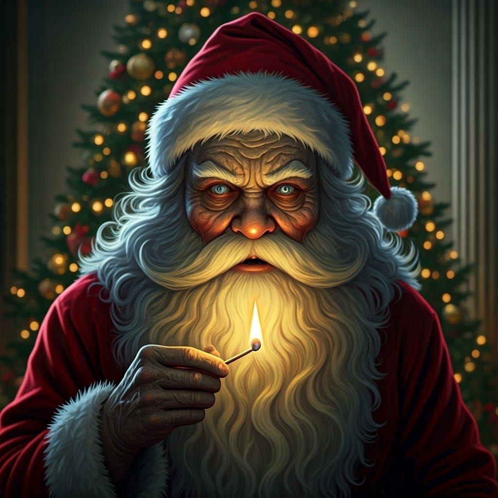 Eldritch Santa Claus in Dark Surrealist Style