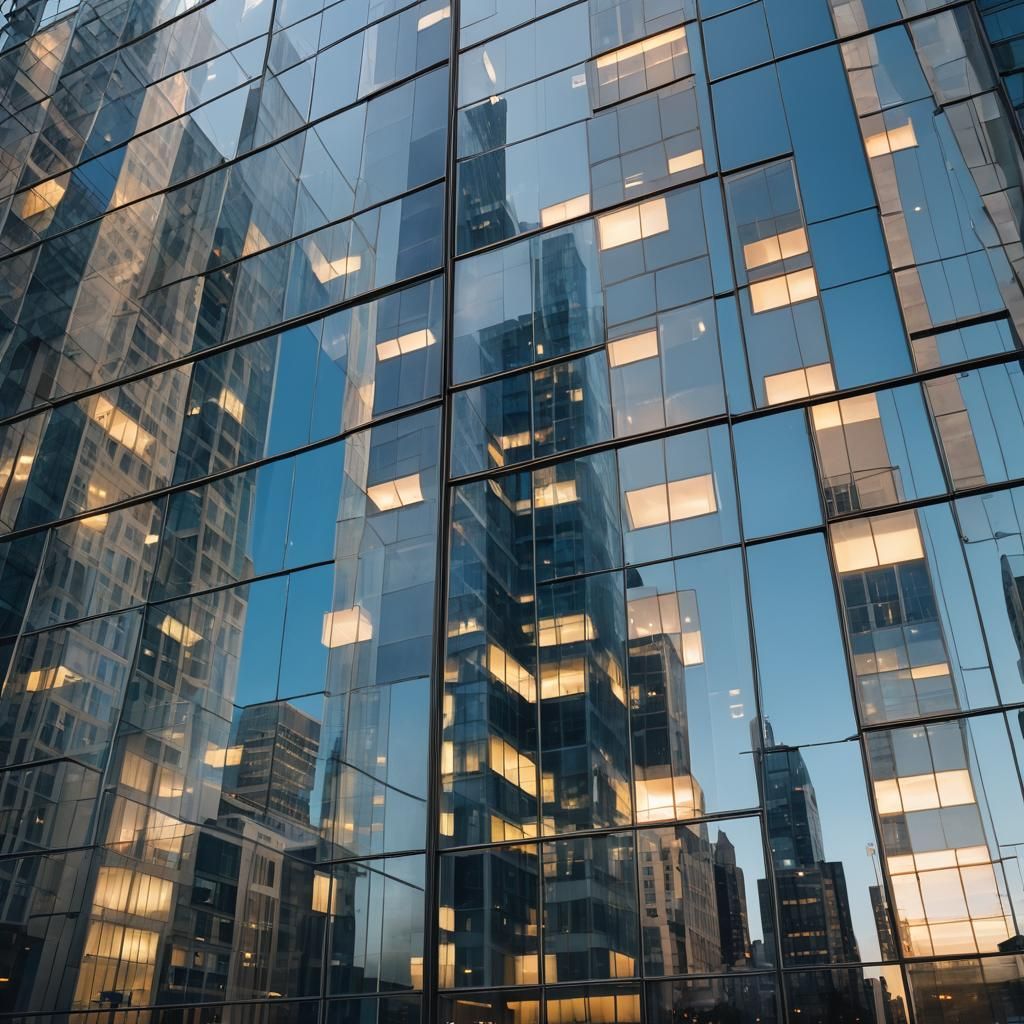 Cityscape Reflection on Modern Glass Architecture