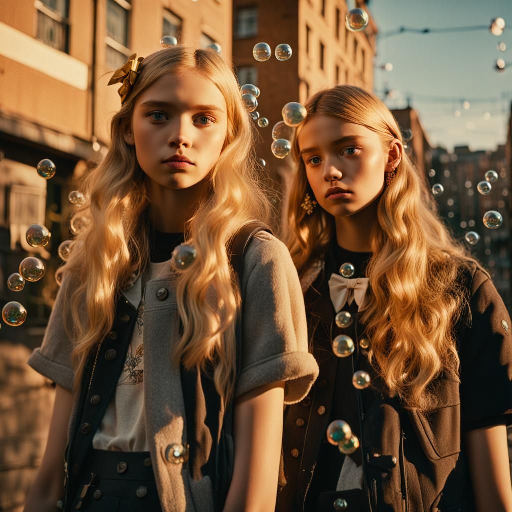 Teenage Powerpuff Girls: Hyper-Realistic City Portrait