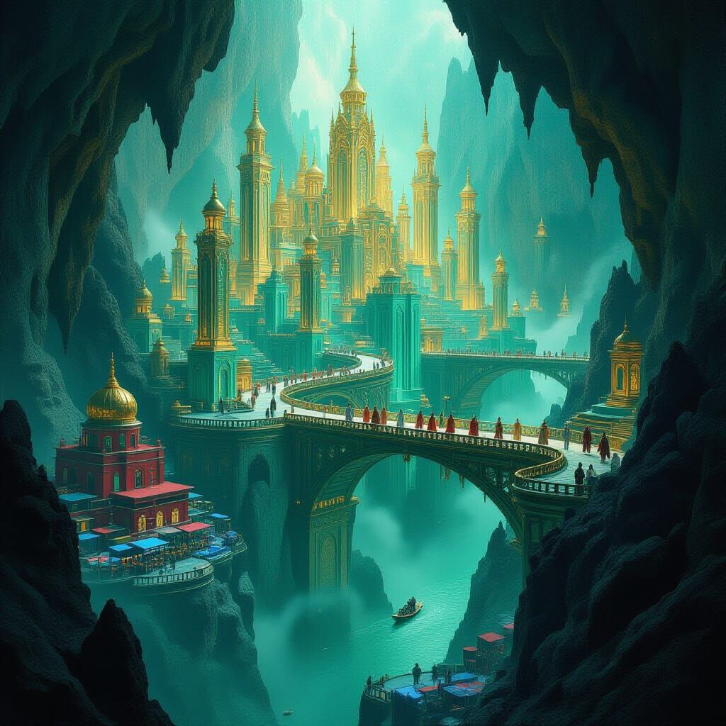 Jade City Underworld Vista with Gothic Temples