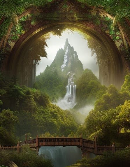 Detailed Digital Painting of Rivendell
