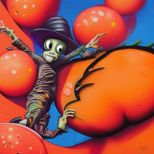 James and the Giant Peach in Graffiti Style