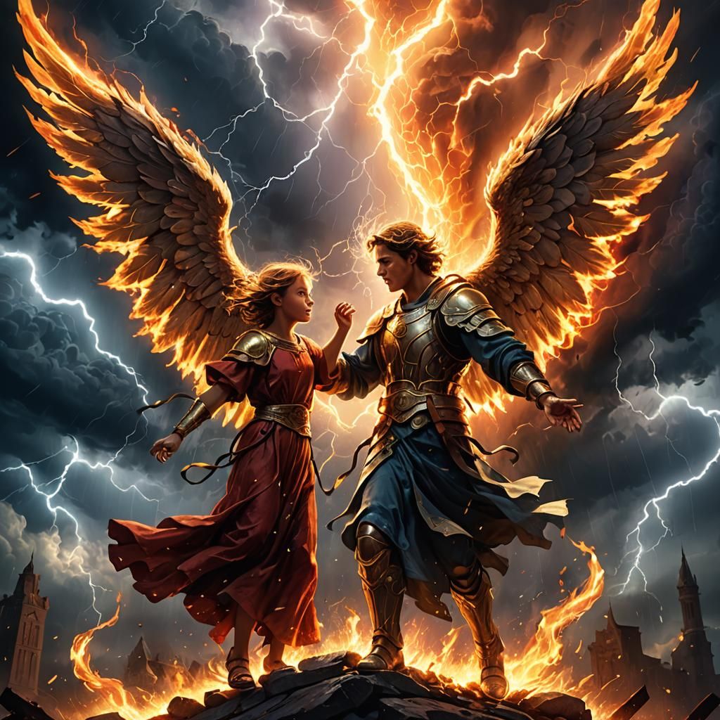 Angel Protects Child in Epic Firestorm