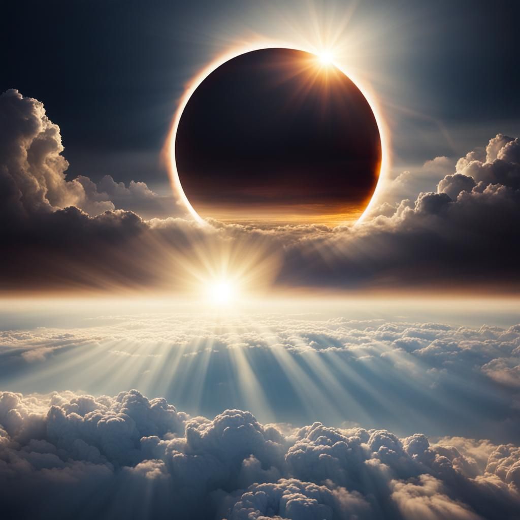 Spectacular Eclipse Radiating Heavenly Sunshine Above Earth