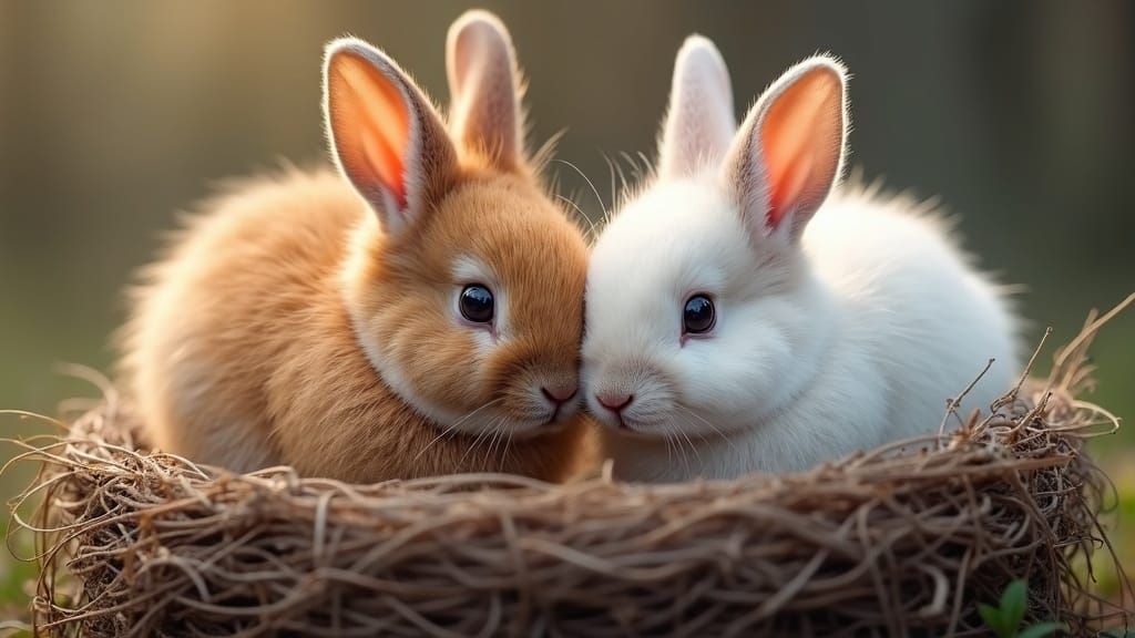 Fluffy Rabbits in Vibrant Colors