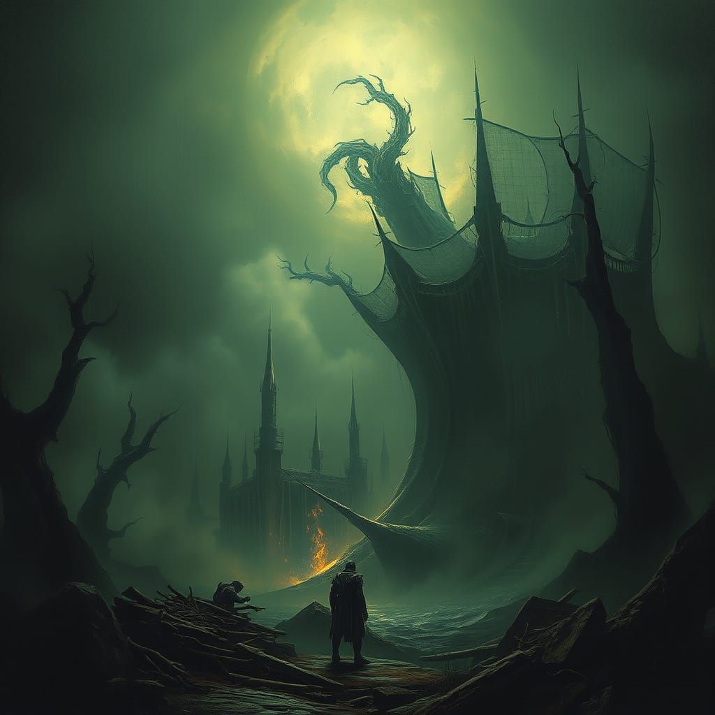 Dark Fantasy Creature Unleashed in Horror Art