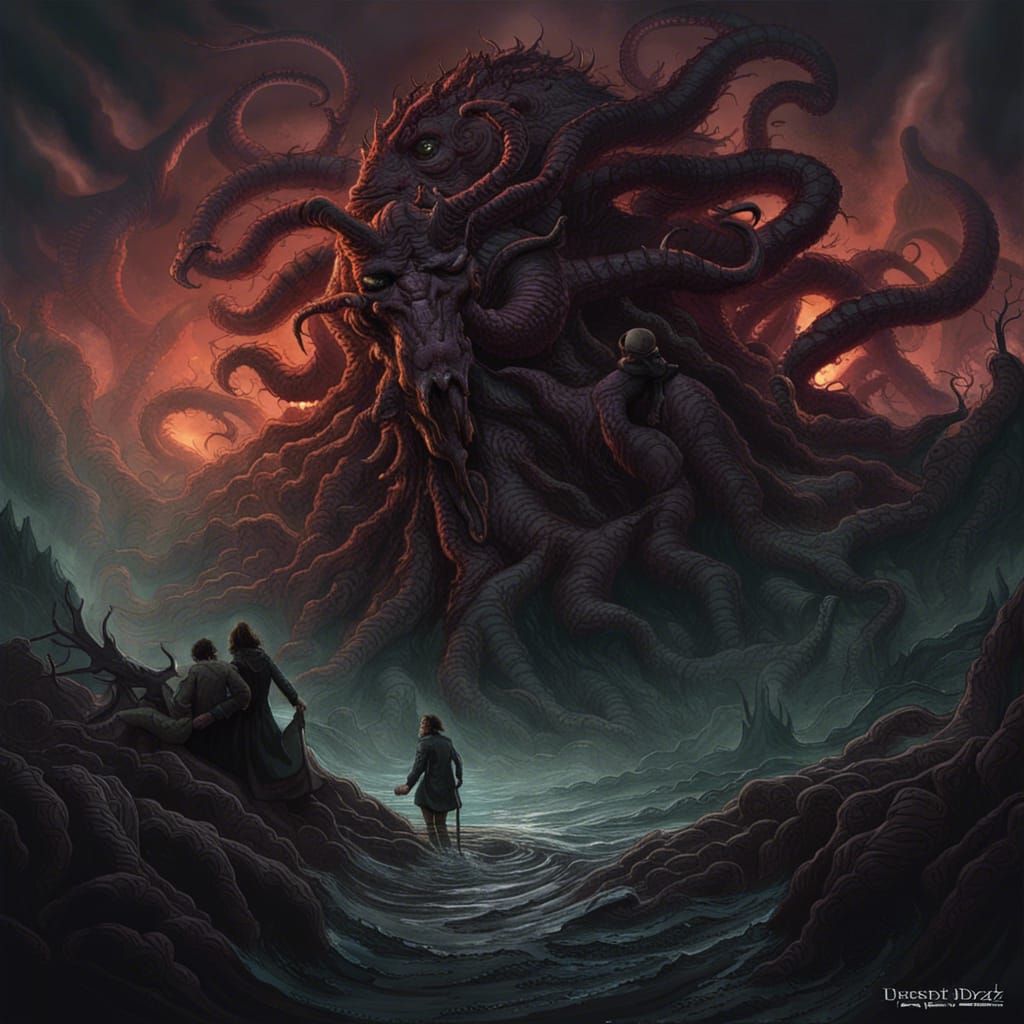 Sinister Dunwich Horror Masterpiece in Dark Fantasy Style