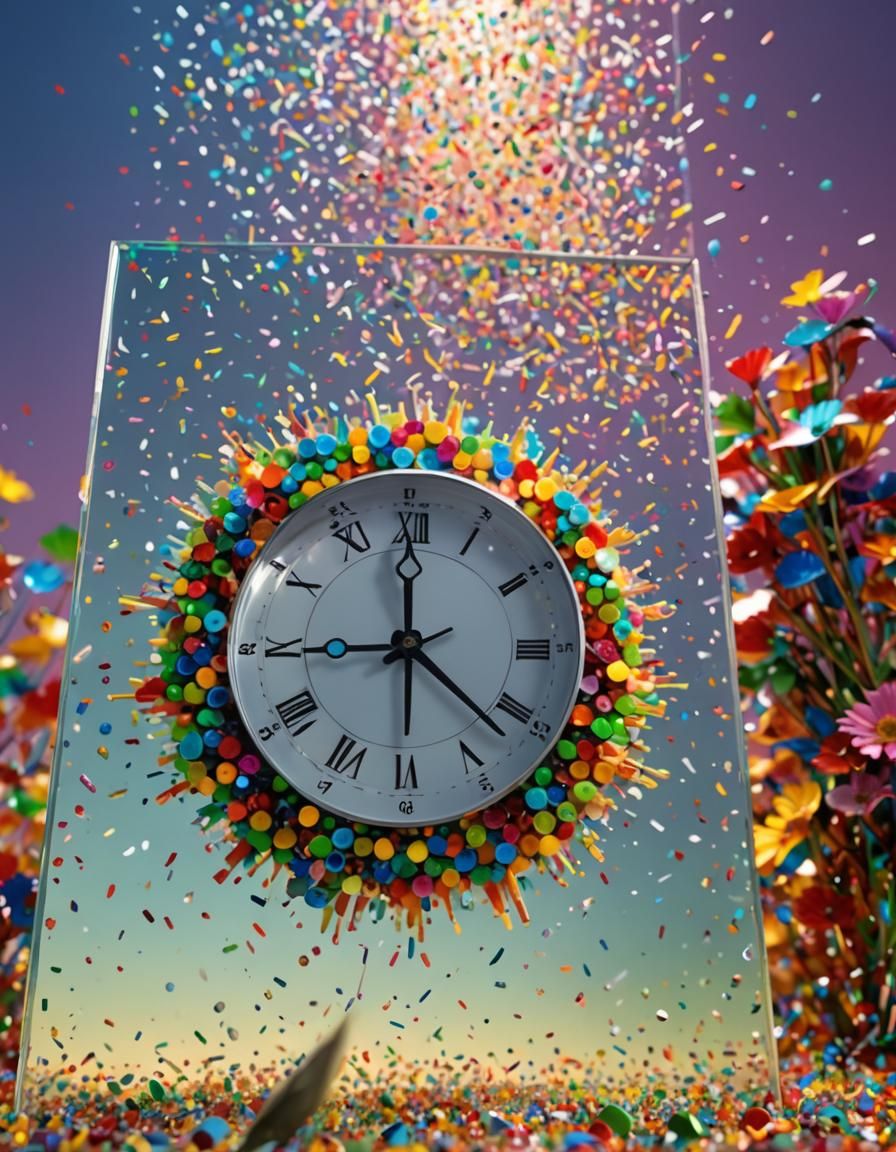 Surreal Art Clock with Sprinkles in Hyperrealism