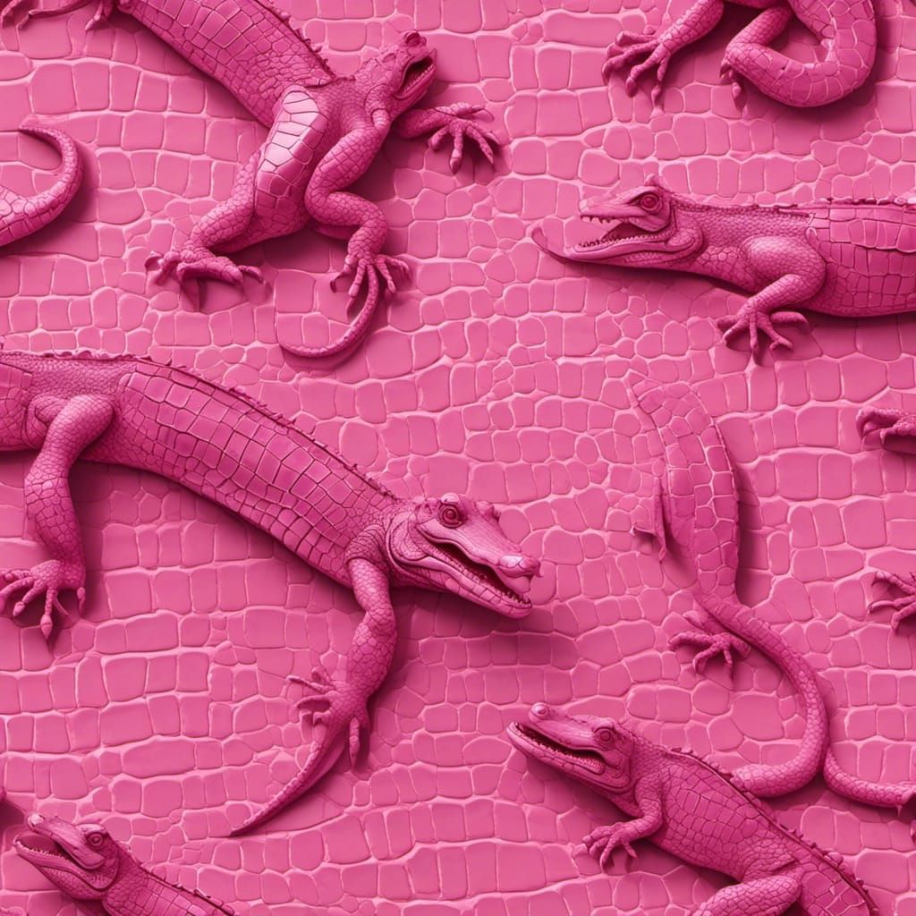 Pink Crocodile Leather Texture, Hyperreal Detail