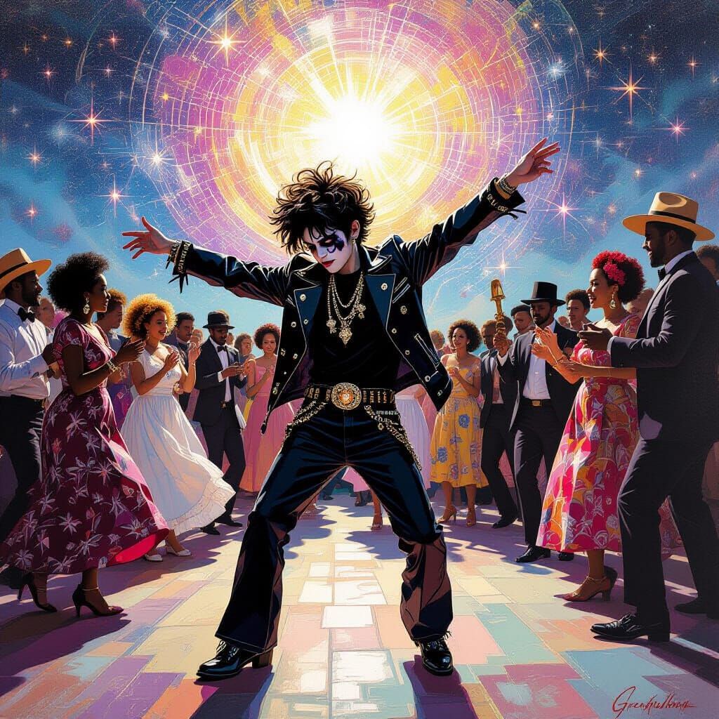 Goth Boy Dances with Church Folk in Cosmic Outdoor Social