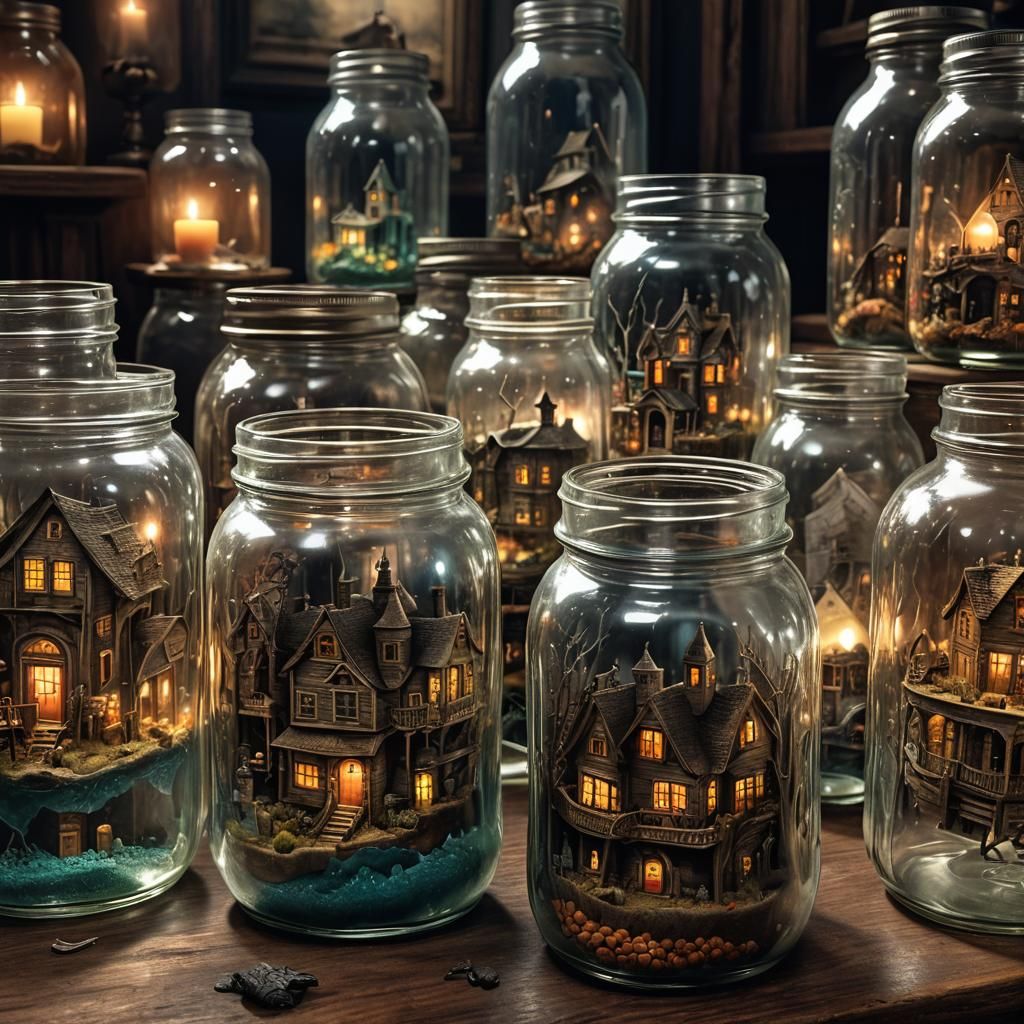 Haunted Town in a Jar: Spooky Concept Art