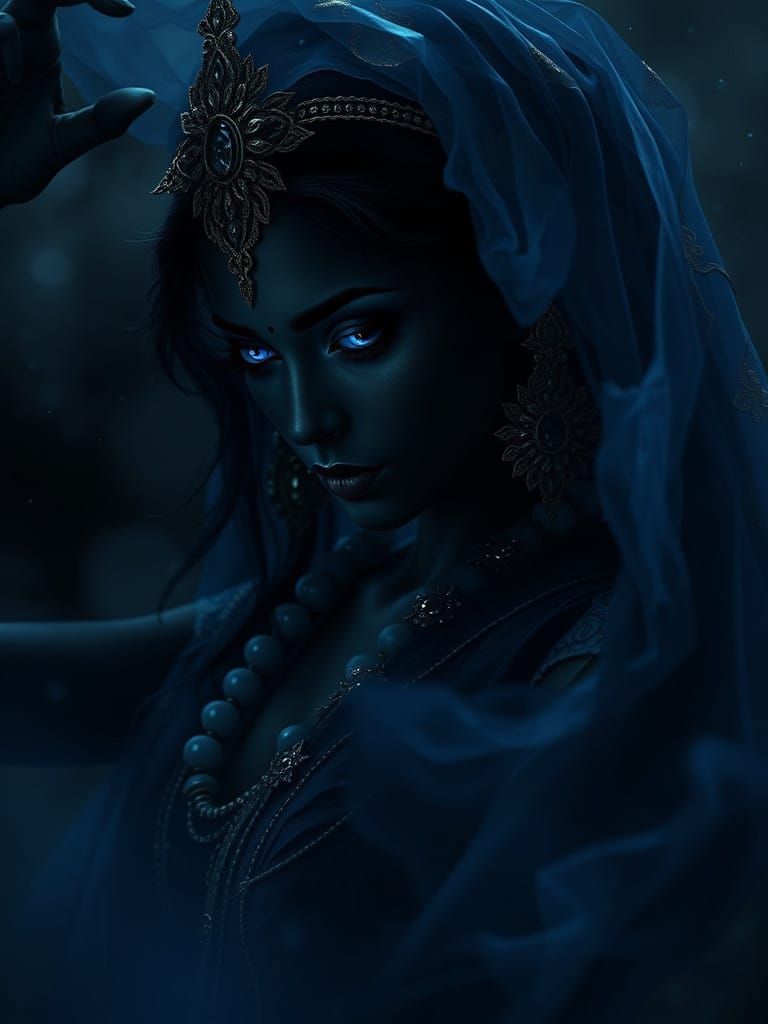 Ethereal Victorian Horror Shadow Woman Emerges