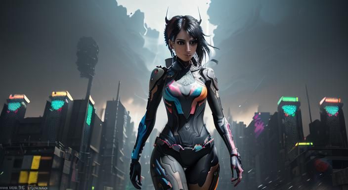 Nintendo Switch as Anime Girl in Cyberpunk Style