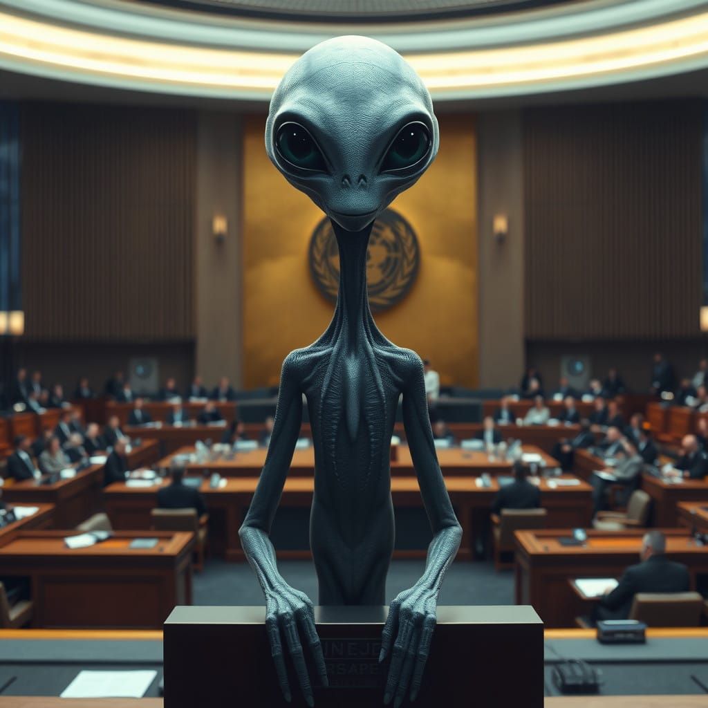 Grey Alien Addresses United Nations Council