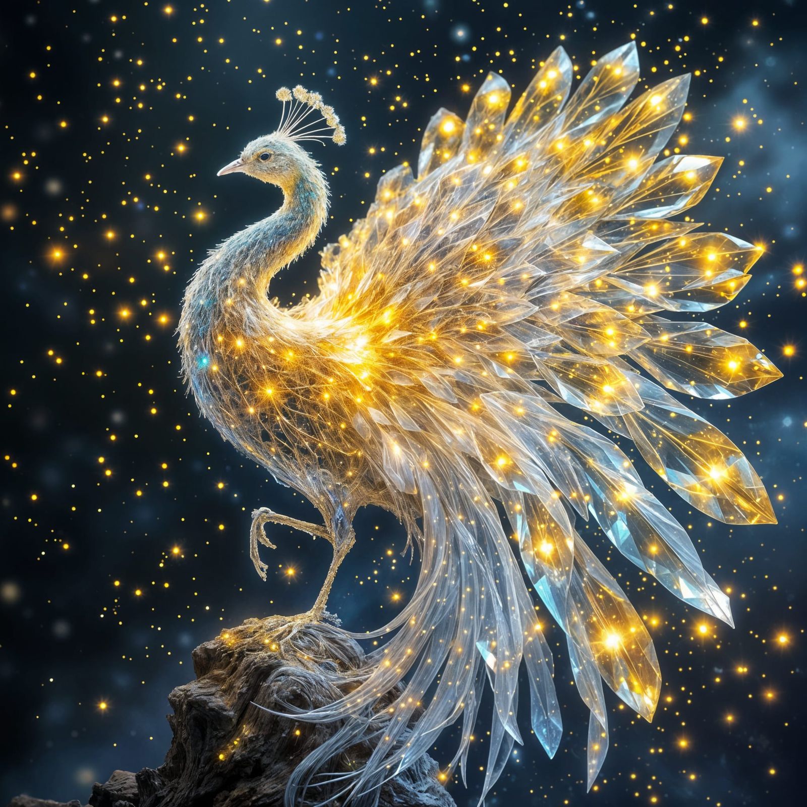 Celestial Crystal Peacock
