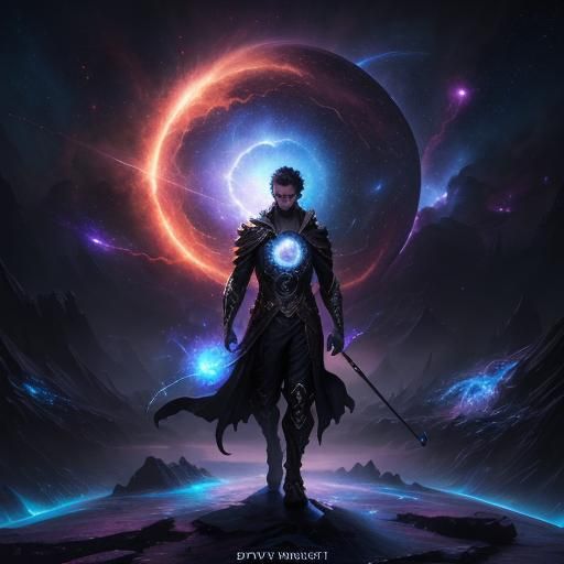 Boy Ensnared by Supernova Magic: Detailed Matte Painting