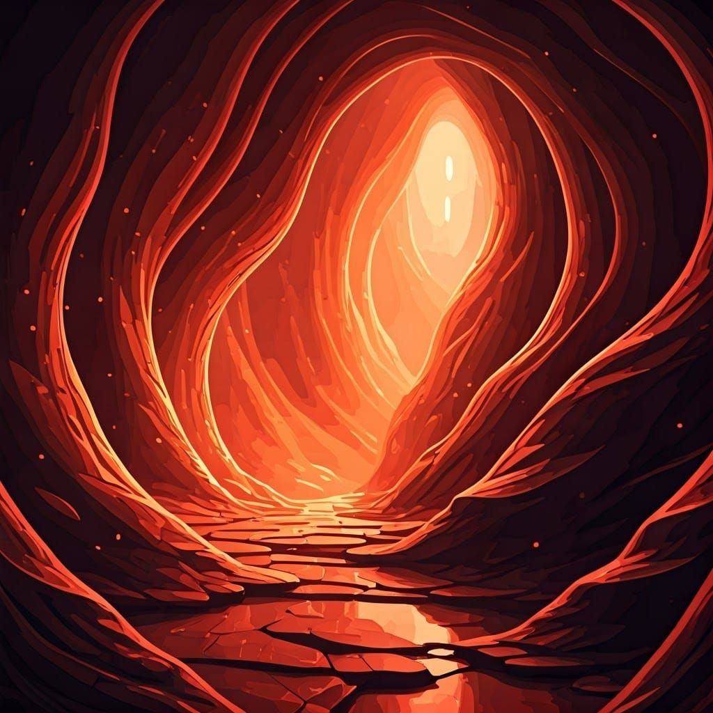 Retro Vector Card in Swirling Kinetic Pointillism Style