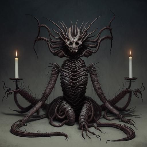 Macabre Stitched Child with Giant Centipede