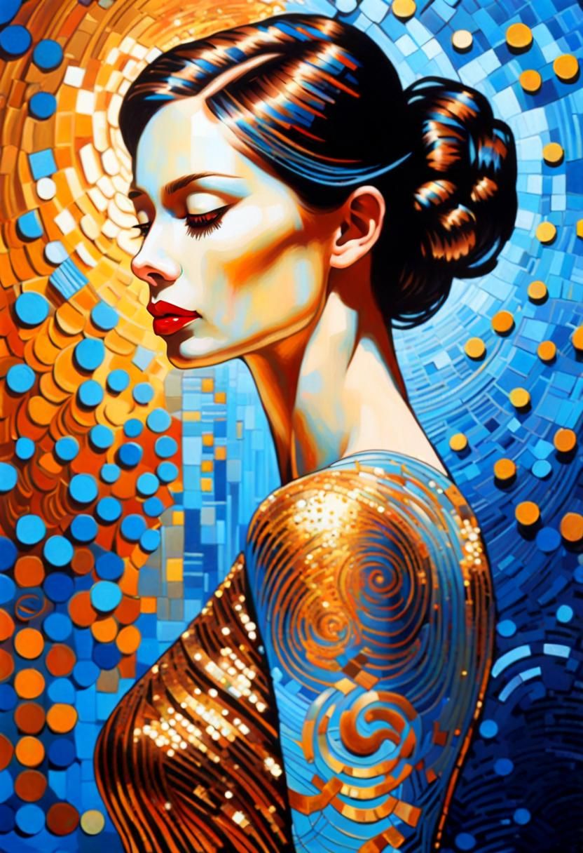 Profile portrait of a beautiful woman.