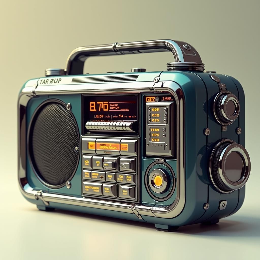 Retro-Futuristic Star Trek Inspired Stereo Cassette Player