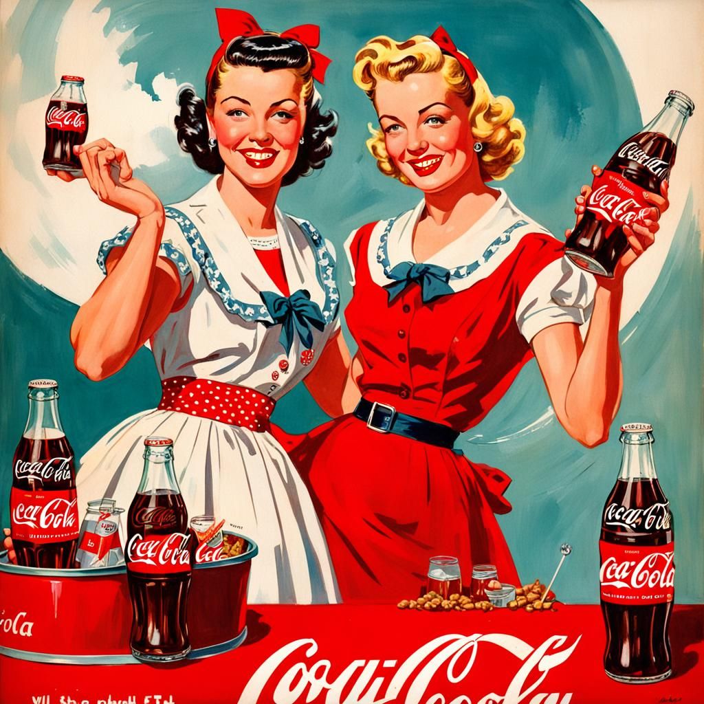 Coca-Cola Ad with Hilda Clark in Pin-Up Style