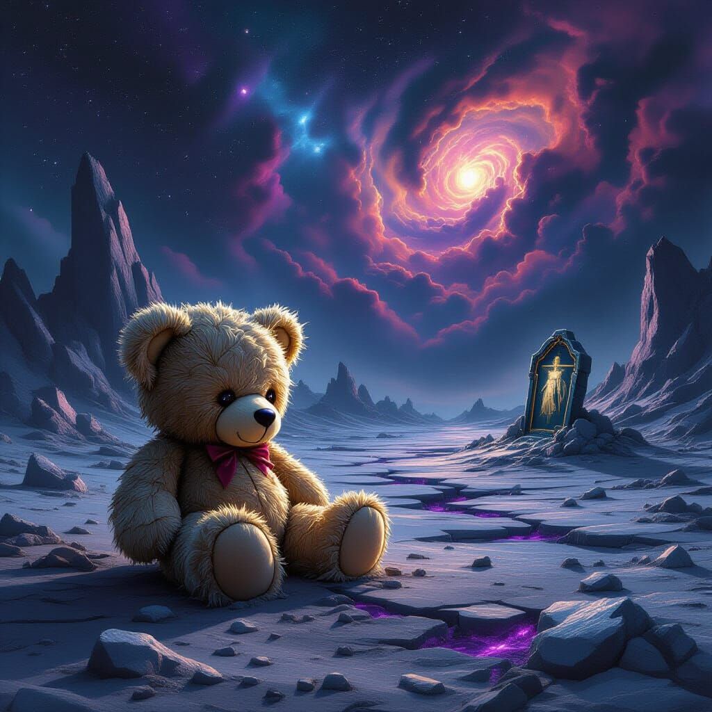 Abandoned Teddy Bear on Alien Planet