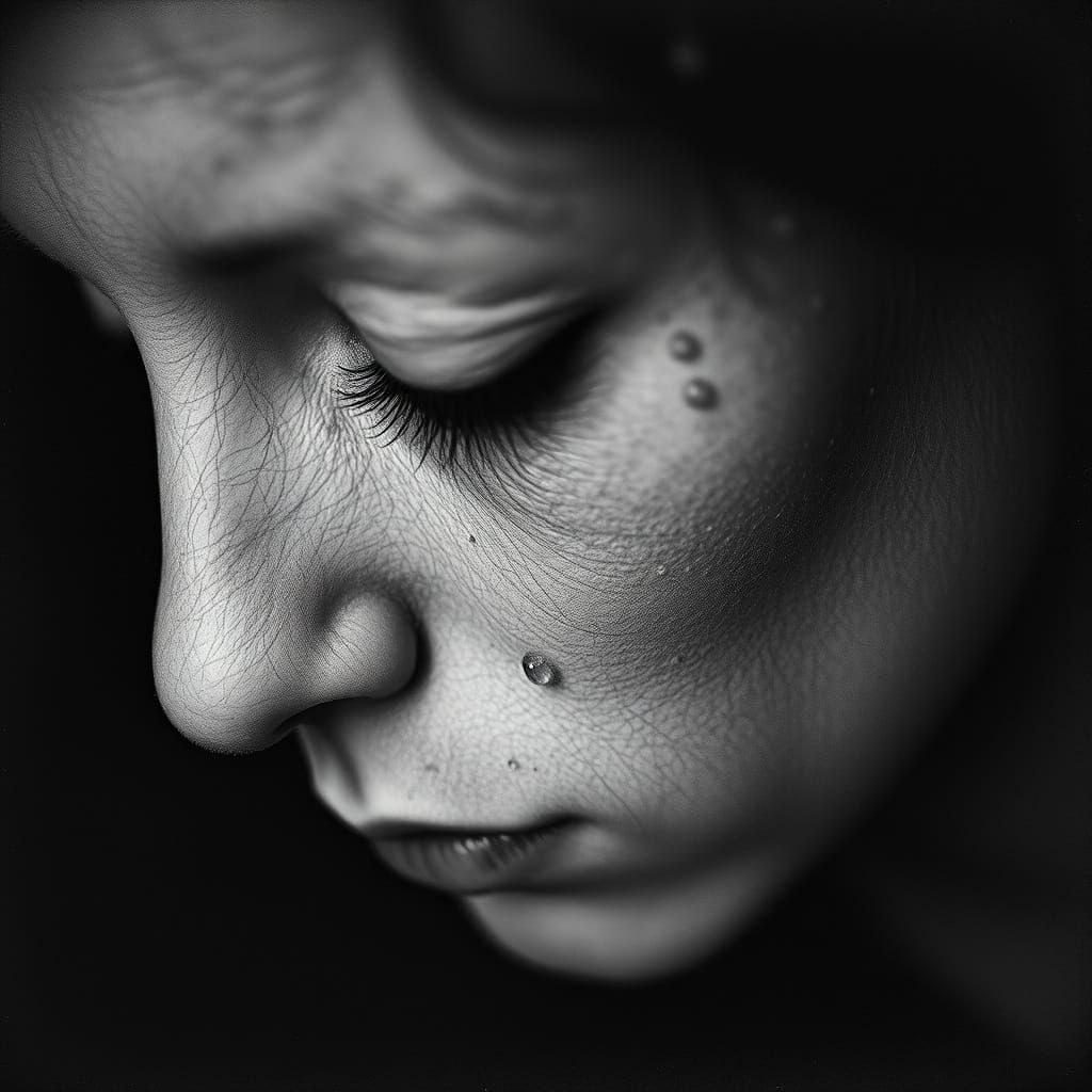 Macro Photogravure of Evocative Wrinkles with Gemstones