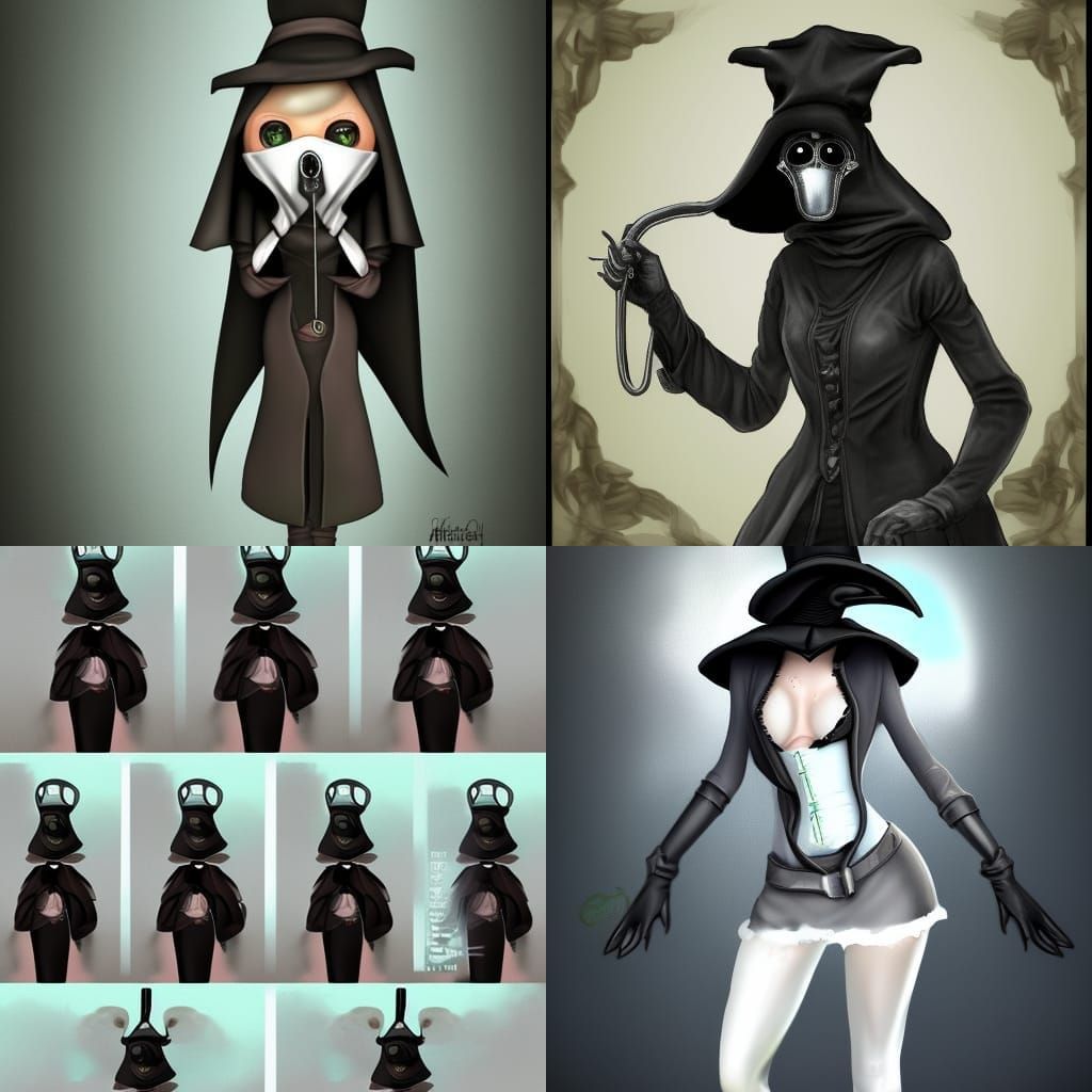 Plague doctor girl digital art trending on Artstation