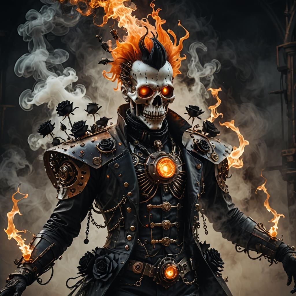 Steampunk Gothic Ghost with Molten Metal Visions