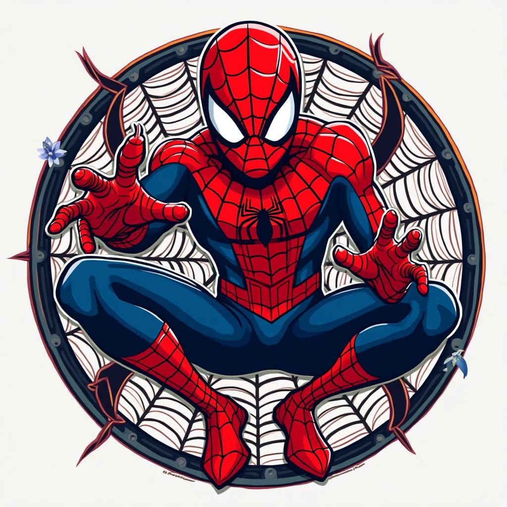 Dynamic Spiderman Logo in Comic Book Style